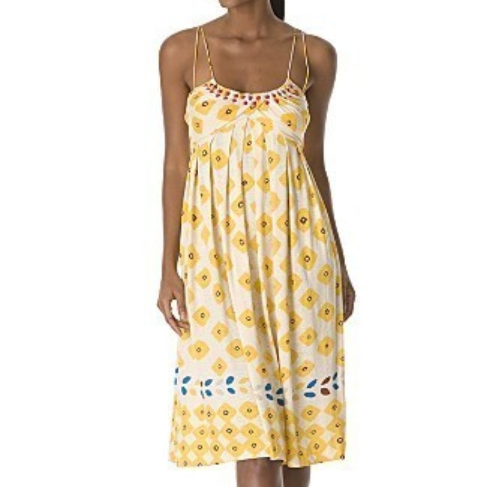 DvF GATTA RHOMBUS SIREN CITRINE DRESS - US 12